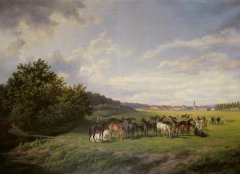 View of the Kladrub Studfarm in Bohemia, 1850 | Obraz na stenu