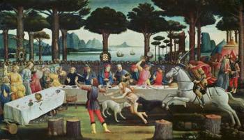 The Banquet in the Pinewoods: Scene III of The Story of Nastagio degli Onesti, c.1483 (tempera on panel) | Obraz na stenu