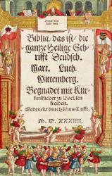 Title page from the Luther Bible, c.1530 (coloured woodcut) | Obraz na stenu