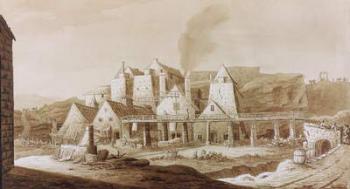 Works at Blaenavon, from 'An Historical Tour in Monmouthshire' by William Coxe, published in 1801 (pen and brown ink and brown wash on graphite on paper) | Obraz na stenu