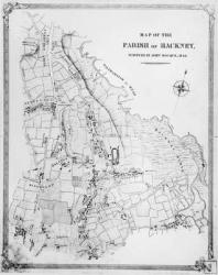 Map of the Parish of Hackney, surveyed by John Rocque (c.1709-1762) 1745 (litho) | Obraz na stenu