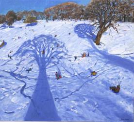 Chatsworth, winter tree shadows, 2013, (oil on canvas) | Obraz na stenu