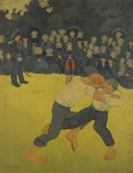 The Wrestling Bretons, c.1893 (oil on canvas) | Obraz na stenu