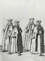 Grocers in the funeral cortege of Sir Philip Sidney on the way to St. Paul's Cathedral, 1587 (engraving) | Obraz na stenu