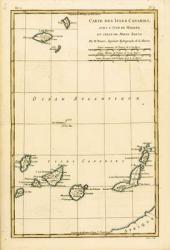 The Canary Islands, with Madeira and Porto Santo, from 'Atlas de Toutes les Parties Connues du Globe Terrestre' by Guillaume Raynal (1713-96) published Geneva, 1780 (coloured engraving) | Obraz na stenu