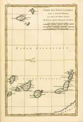 The Canary Islands, with Madeira and Porto Santo, from 'Atlas de Toutes les Parties Connues du Globe Terrestre' by Guillaume Raynal (1713-96) published Geneva, 1780 (coloured engraving) | Obraz na stenu