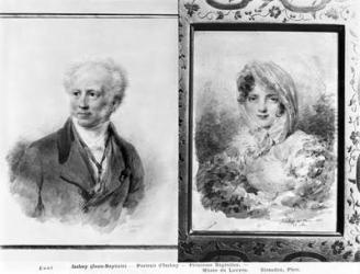 Self portrait and portrait of Princess Bagration, 1841 and 1812 (w/c on paper) (b/w photo) | Obraz na stenu