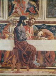 The Last Supper, detail of Saint John, Saint Peter, Jesus and Judas, 1477 (fresco) (detail of 85172) | Obraz na stenu
