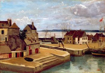 Honfleur, Houses on the Quay, 1830 (oil on canvas) | Obraz na stenu