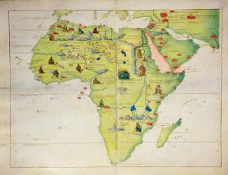 The Continent of Africa, from an Atlas of the World in 33 Maps, Venice, 1st September 1553 (ink on vellum) (see also 330947) | Obraz na stenu