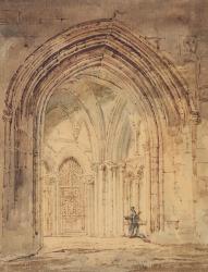 St. Alban's Cathedral, Hertfordshire, c.1797 (w/c, pen & brown ink on paper) | Obraz na stenu