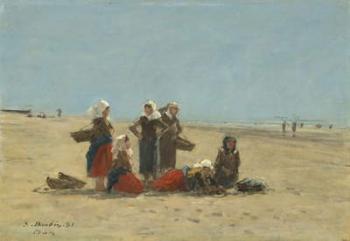Women on the Beach at Berck, 1881 (oil on wood) | Obraz na stenu