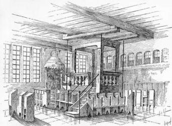 Interior of an old Synagogue at Metz (engraving) | Obraz na stenu