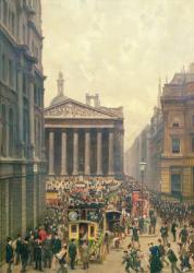 The Rush Hour by the Royal Exchange from Queen Victoria Street, 1904 (oil on canvas) | Obraz na stenu