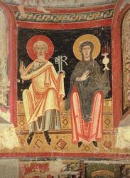 St. Peter and the Madonna, from the apse of Sant Pere in El Burgal (fresco) | Obraz na stenu