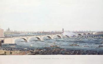 The Opening of the Waterloo Bridge on the 18th of June, 1817, etched by A. Pugin from a drawing by W. Findlater, engraved by R. Havell & Son, 1818 (colour engraving) | Obraz na stenu