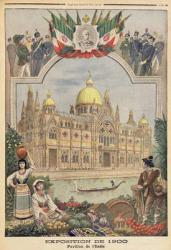 The Italian Pavilion at the Universal Exhibition of 1900, Paris, illustration from 'Le Petit Journal', 29th April 1900 (colour litho) | Obraz na stenu