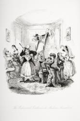 The professional gentleman at Madame Mantalini's, illustration from `Nicholas Nickleby' by Charles Dickens (1812-70) published 1839 (litho) | Obraz na stenu