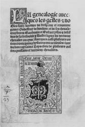 Geneology and Nobles Deeds of Knights, 1504 (engraving) (b/w photo) | Obraz na stenu