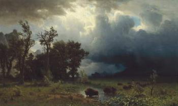 Buffalo Trail: The Impending Storm, 1869 (oil on canvas) | Obraz na stenu