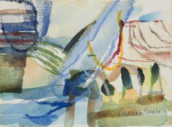 Country landscape XI, 2014 (watercolour and oil pastel on paper) | Obraz na stenu
