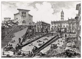 View of the Capitoline Hill, from the 'Views of Rome' series, c.1760 (etching) | Obraz na stenu