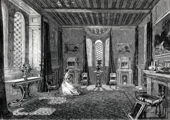 Lansdown Tower - The Scarlet Drawing-Room, published in 'The Illustrated London News', 1845 (engraving) | Obraz na stenu