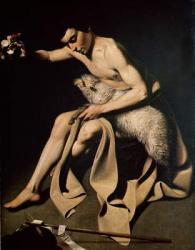 John the Baptist playing with a lamb (oil on canvas) | Obraz na stenu