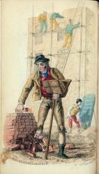 The Bricklayer's Labourer from Ackermann's 'World in Miniature' (litho) | Obraz na stenu