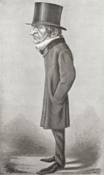 Caricature of William Gladstone, after an illustration by Vanity Fair cartoonist Ape done in 1869, from 'Gladstone: The Man and the Statesman', by David Williamson, published in 1898 (litho) | Obraz na stenu