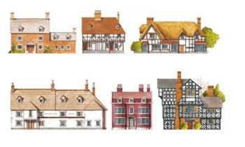Great Britain. Countryside houses | Obraz na stenu