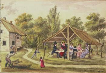 Afternoon tea at a tavern from the journal of Carl Baumann written 1813-25, 1822 (w/c) | Obraz na stenu