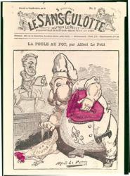 'Le Poule au Pot', caricature of Henri Charles Ferdinand Marie Dieudonne (1820-83) Count of Chambord, from 'Le Sans-Culotte', 1879 (colour litho) | Obraz na stenu