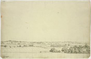 View towards Putbus (pen and pencil on paper) | Obraz na stenu