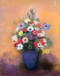 Anemones and lilac in a Blue Vase, after 1912 (pastel) | Obraz na stenu