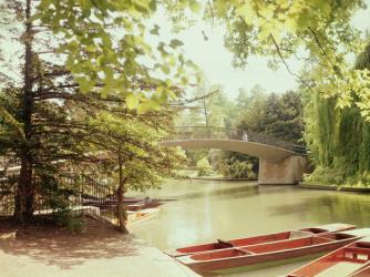 View of the Garret Hostel Bridge over the River Cam (photo) | Obraz na stenu