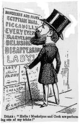 Hullo! Maskelyne and Cook are performing one of my tricks!, satirical cartoon of Sir Charles Dilke, c.1886 (engraving) | Obraz na stenu