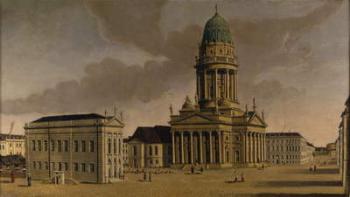 The Gendarmenmarkt with the French Playhouse and Cathedral, Berlin, 1788 (oil on canvas) | Obraz na stenu