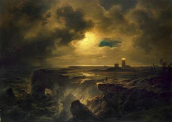 Helgoland in Moonlight, 1851 (oil on canvas) | Obraz na stenu