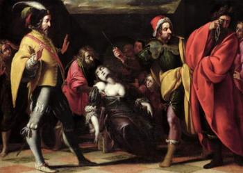 The Oath of Brutus over the Body of Lucretia (oil on canvas) | Obraz na stenu