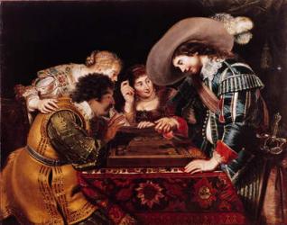 The Game of Backgammon (oil on canvas) | Obraz na stenu