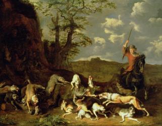 A Bear Hunt, 1655 (oil on panel) | Obraz na stenu