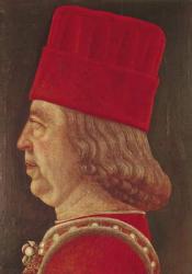Portrait of Borso d'Este, Prince of Ferrara (oil on canvas) | Obraz na stenu