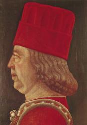 Portrait of Borso d'Este, Prince of Ferrara (oil on canvas) | Obraz na stenu