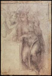 Inv.1895-9-15-516.recto (w.72) Study for the Annunciation (black chalk on paper), 1547 | Obraz na stenu