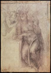 Inv.1895-9-15-516.recto (w.72) Study for the Annunciation (black chalk on paper), 1547 | Obraz na stenu