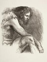 Timon in his cave in Timon of Athens, from 'The Illustrated Library Shakespeare', published London 1890 (litho) | Obraz na stenu