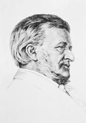 Portrait of Wagner, 19th century (pencil) | Obraz na stenu