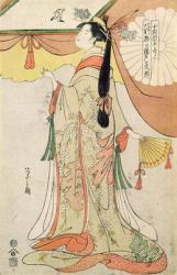 The Poetess Ko-Shibuku (colour woodblock print) | Obraz na stenu