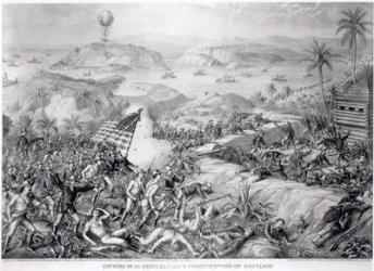The Capture of El Caney, El Paso and Fortifications of Santiago, July 1898 (litho) (b&w photo) | Obraz na stenu